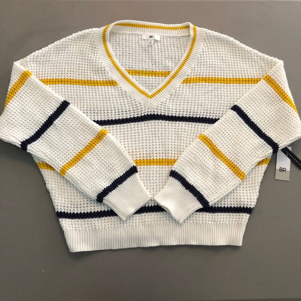 Nordstrom BP Striped Preppy Crew Sweater
